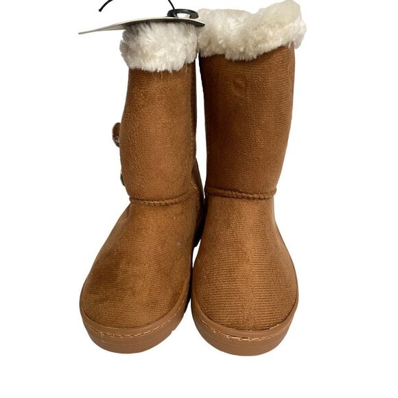 New Bebe Toddler Girls Size 9 Winter Boots Rhinestones Buttons Slip-On Mid-Calf - Picture 2 of 7